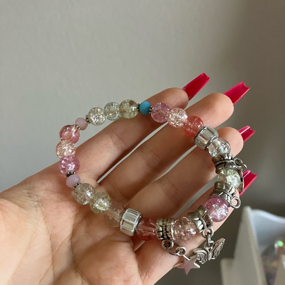 Silver Colorful Pandora Bracelet with 3 Charms